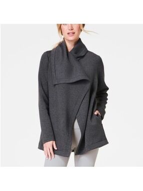Spanx Airessentials Open Wrap drape Cardigan Heather Grey size XL NWT